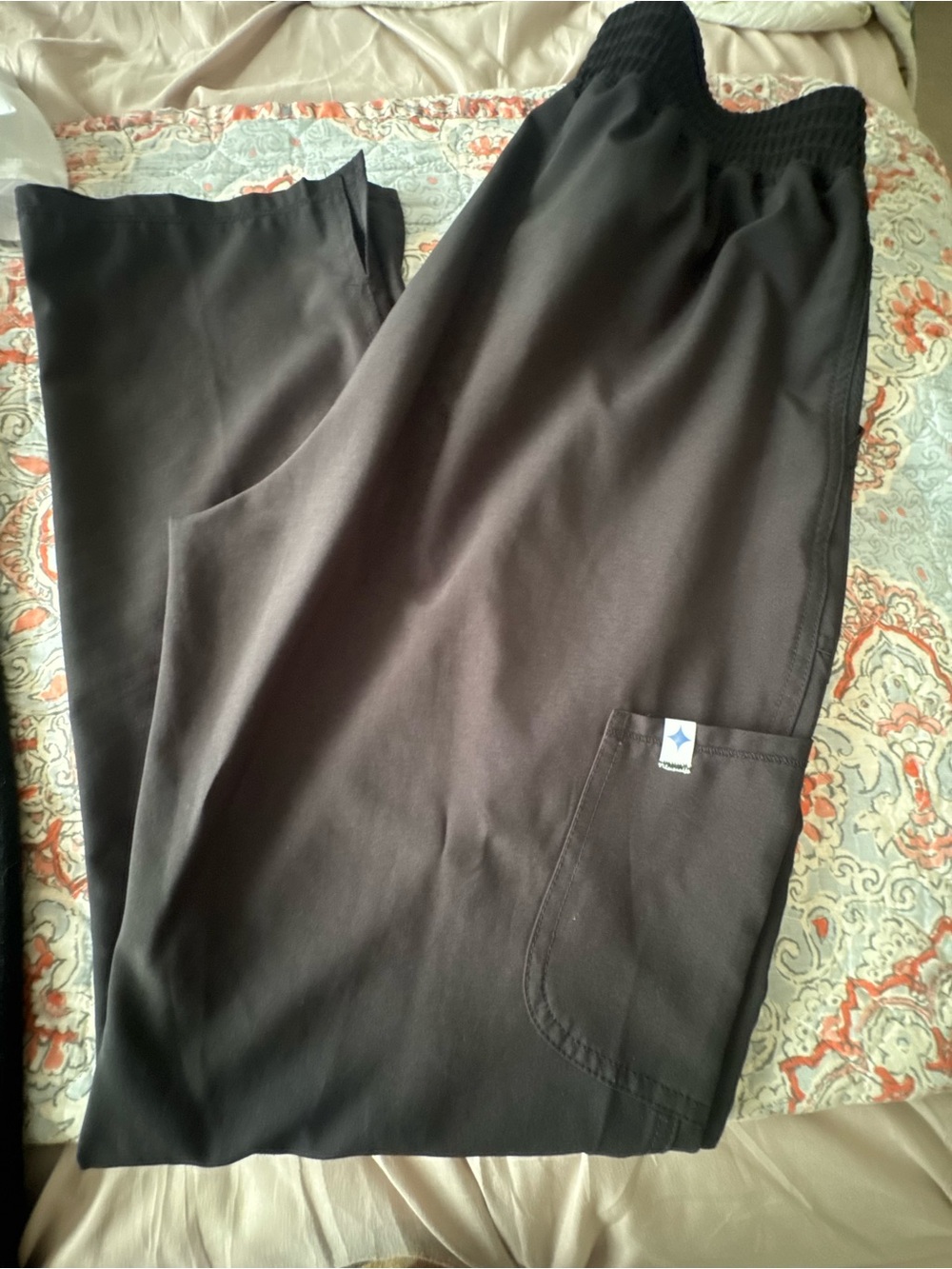women’s  Black Elastic-Waist Pants